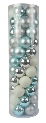 Kit Bolas Decoração para Natal 55 Bolinhas - 3 Cores Misturadas